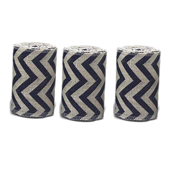 Cinta De Yute Azul Con Diseño Chevron 3 Rollos 13 7 M X 12 7 Cm