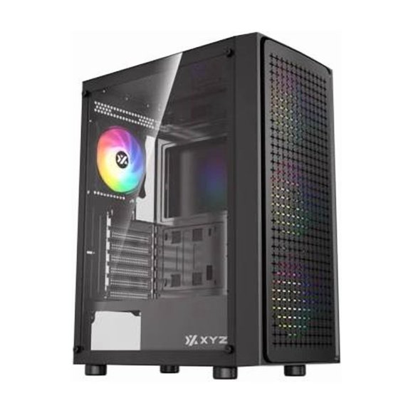 Gabinete XYZ AIRONE 70 MESH, ATX, Panel malla, 4 ventiladores ARGB, Negro