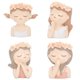 thumbnail image 3 of Maceta De Cabeza Femenina Retrato Lindo Jardinera De Bonsai Suculenta 4PCS, 3 of 4