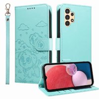 Funda Billetera Foxdock Compatible Con Samsung Galaxy A04S, Diseño Perrito Tierno, Ranuras Para Tarjetas Y Soporte Plegable
