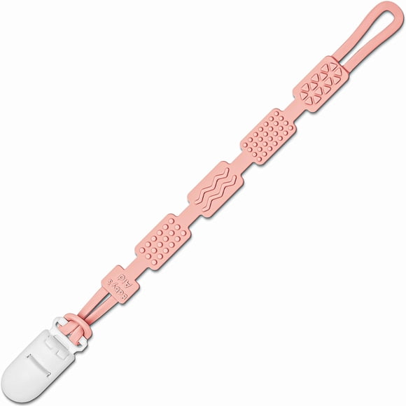 Clip para chupete Baby's Aid de silicona con texturas para la dentición