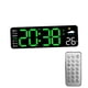 thumbnail image 2 of Reloj De Pared LED, Reloj De Pared Digital Ligero Moderno Para Mesita De Noche, Hogar, Interior, Blanco Y Verde, 2 of 3