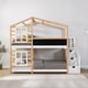 thumbnail image 2 of Twin over Twin Bunk Bed House Bed With Roof Windows Blackboard And Storage Ladder Platform Bed,bed Frame, 2 of 3