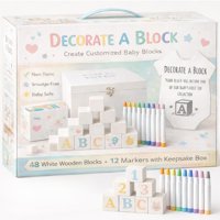 Juego De Decoración Baby Shower Blocks Nolia Con 48 Cubos