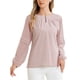 thumbnail image 1 of Blusa de Chifón con Cuello de Ojal y Mangas de Patchwork Elegante para el Trabajo de INSPIRE CHIC para Mujer Regreso a Clases M Gris Púrpura, 1 of 6