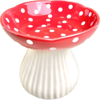 Genérico - Plato Elevado Cerámica Lunares Mascotas