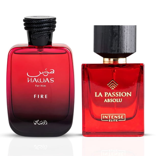 Paquete de perfume Rasasi Hawas Fire Eau de Parfum 100 ml + Eau de Parfum Intense Elite La Passion A