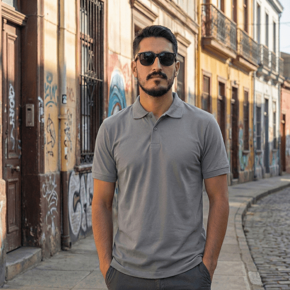 Polera Polo DryFresh® 60% Algodón M/C Hombre Gris