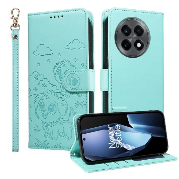 Funda Billetera FOXDOCK Compatible con OnePlus Ace 5 5G, Diseño Perrito Tierno, Ranuras para Tarjetas y Soporte Plegable