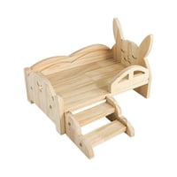 Magideal - Cama De Madera Para Conejillos De Indias, Escondite Con Escalones, Resistente Para Jugar, Dormir, Escondite Para Mascotas Pequeñas, Hámsteres, Chinchi Conejo Pequeño