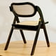thumbnail image 3 of Silla de Comedor Plegable de Madera y Ratan, 3 of 5