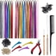 thumbnail image 3 of Kit De Oropel Para Extensiones De Cabello De 12 Colores, 2400 Hebras Para Peinar A Mujeres Y Hombres, 120cm, 3 of 5