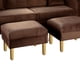 thumbnail image 4 of Sofa New Retro 3 Cuerpos Más 2 Pouf Felpa 01 Chocolate, 4 of 5