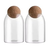 Disparo - Set 2 Botellas Frascos Contenedor 880Ml Vidrio 15Cm Tapa Corcho