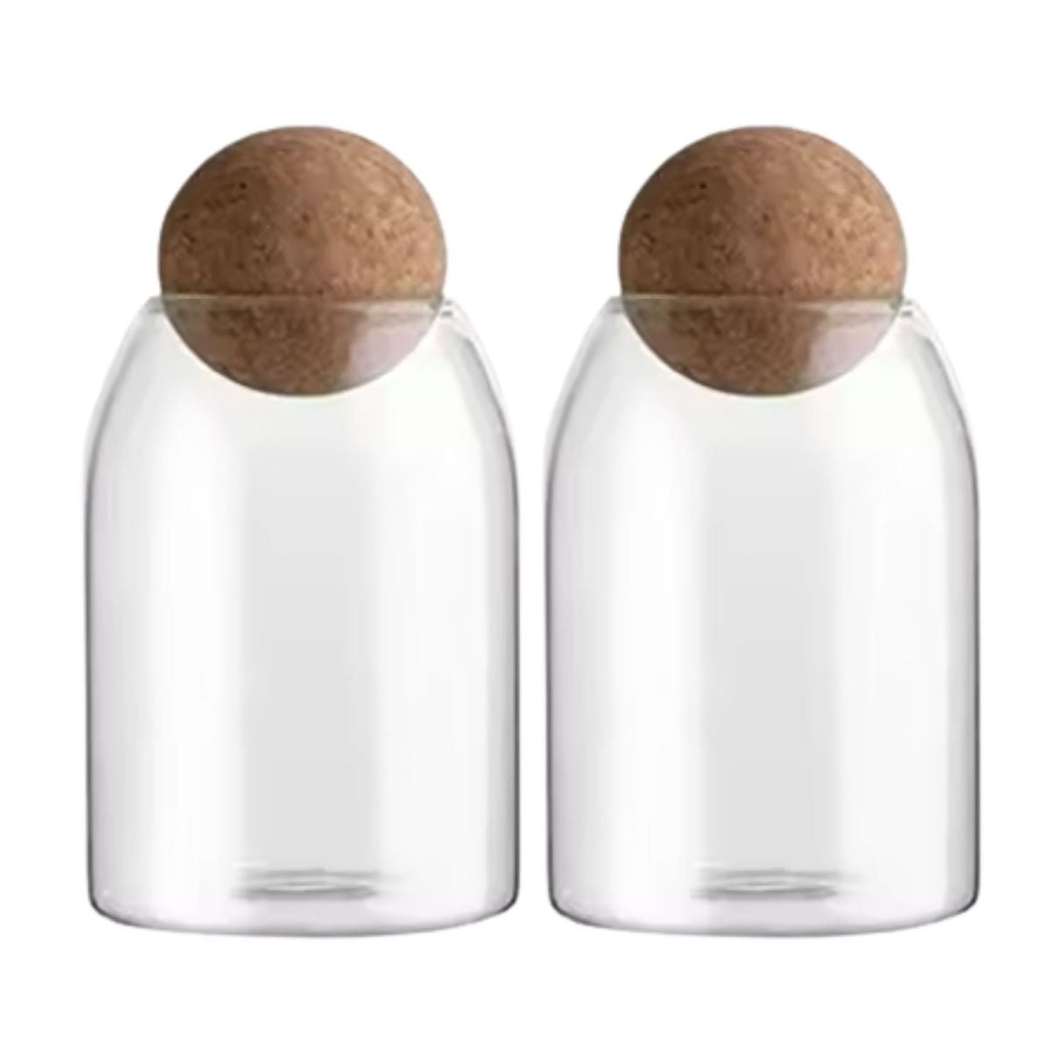 Disparo - Set 2 Botellas Frascos Contenedor 880ml Vidrio 15cm Tapa Corcho