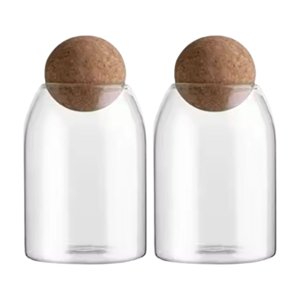 Disparo - Set 2 Botellas Frascos Contenedor 880Ml Vidrio 15Cm Tapa Corcho