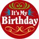 thumbnail image 1 of Beistle con botones satinados It's My Birthday Red, 1 of 2