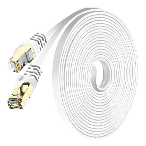 Genérica - 15 Metros Cable De Red Giga Ethernet Cat7 Rj45 Blanco