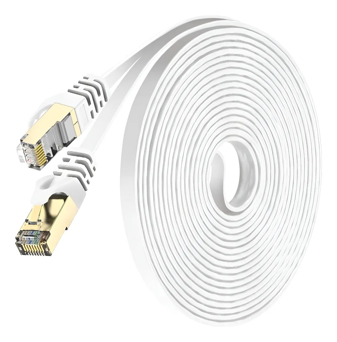 Genérica - 15 Metros Cable De Red Giga Ethernet Cat7 Rj45 Blanco