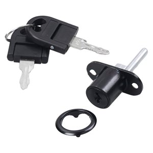 Magideal - Cerradura De Émbolo De Empuje Cerradura De Émbolo De Aleación De Zinc Cerradura De Gabinete De Cabezal De Cilindro Portátil Cerradura De Cajón Cerradu 19Mm Negro