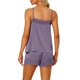 thumbnail image 3 of Conjunto de Pijama de Satén para Mujer de INSPIRE CHIC con Ribete de Encaje, Camisola y Shorts con Tirantes Ajustables, Ropa de Descanso Sedosa XS Gris Púrpura, 3 of 6