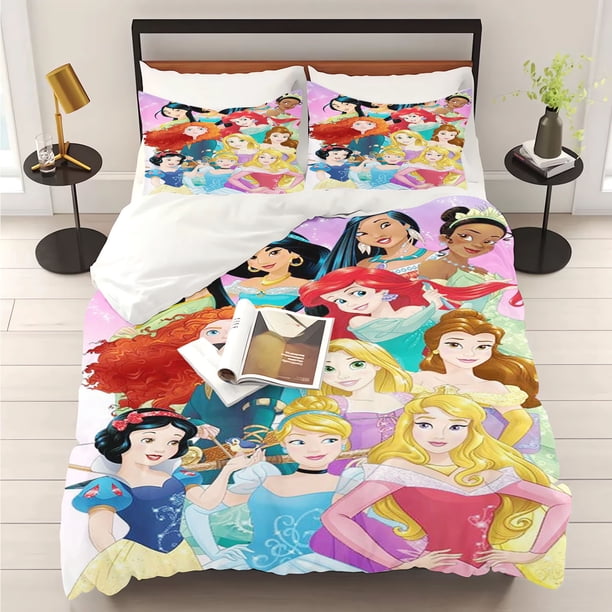 Disney Princess Series Bedding Set Printed Duvet Cover Set Bedding Room Decor Anime Home Decor 3D Children'S With Pillowcase