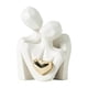 thumbnail image 1 of Estatua De Pareja Abrazándose De Cerámica, Elegante Para Decoración Del Hogar, 2,8 X 3,7 Pulgadas, Color Blanco, 1 of 5