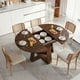 thumbnail image 3 of 43.3in-59in Extendable Round Dining Table for 4-8,Modern Kitchen Oval Dining Table with Removable Leaves Space Saving,Wood Base with Storage Shelf for Kitchen Living Room (Walnut), 3 of 3