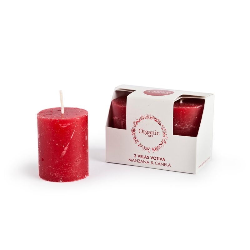 Pack X2 Vela Votiva Manzana Y Canela 1 Un Organic Spa