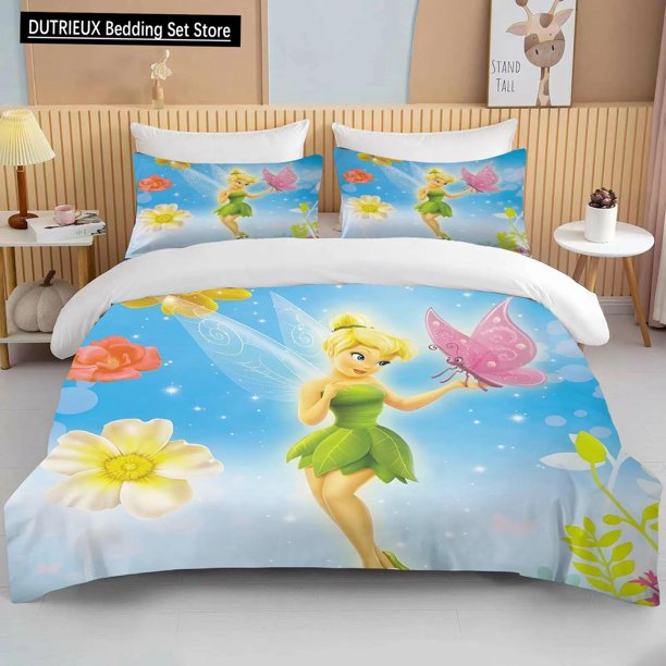 Tinker Bell Printed Bedding Set Duvet Cover 1 Duvet Cover 2 Pillowcases Adult and Children Bedding Set Luxury Bed Sheets