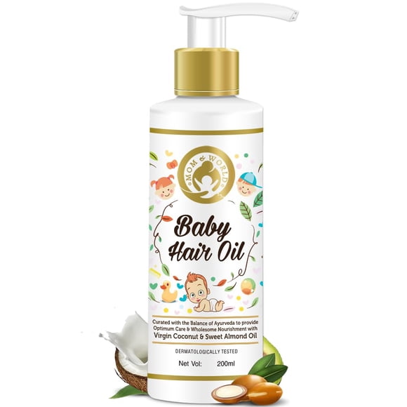 Aceite capilar para bebés Mom & World Organic Natural 200 ml para niños