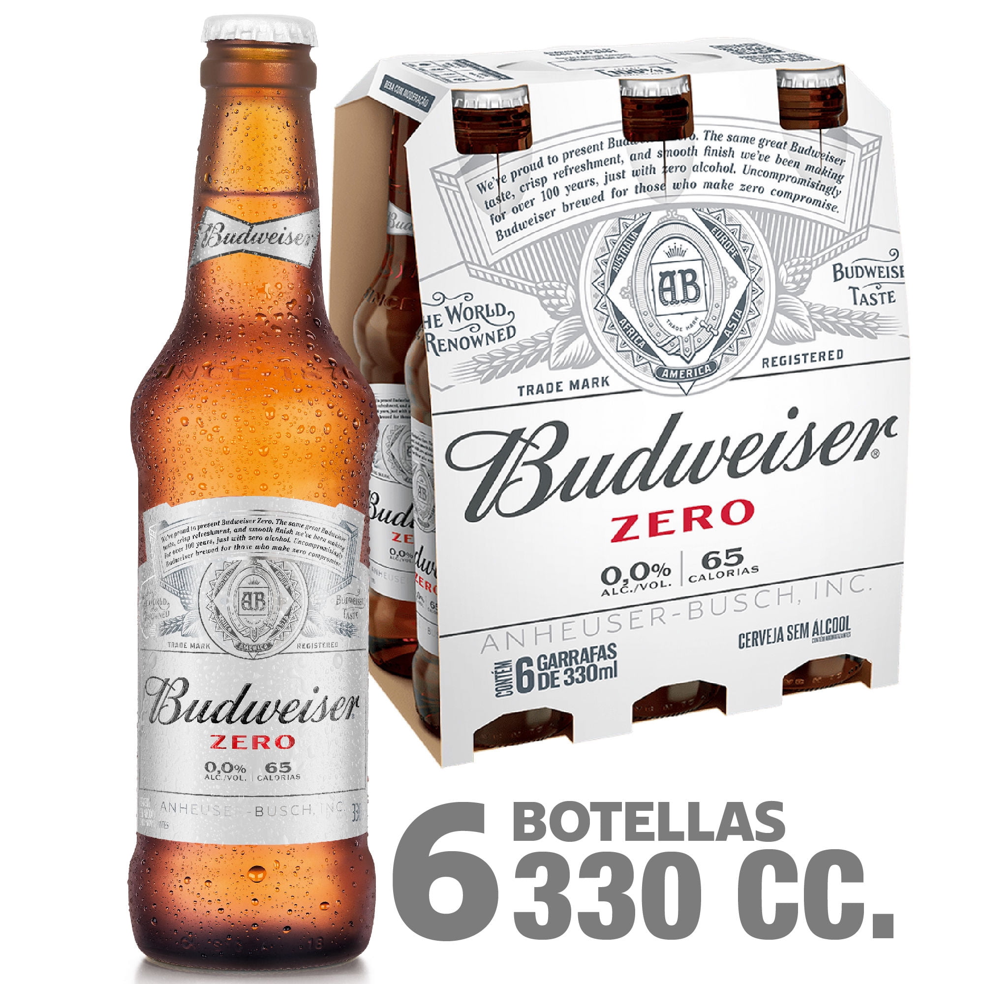 Cerveza Sin Alcohol 0.0° Pack 6 Botella 330 ml Budweiser