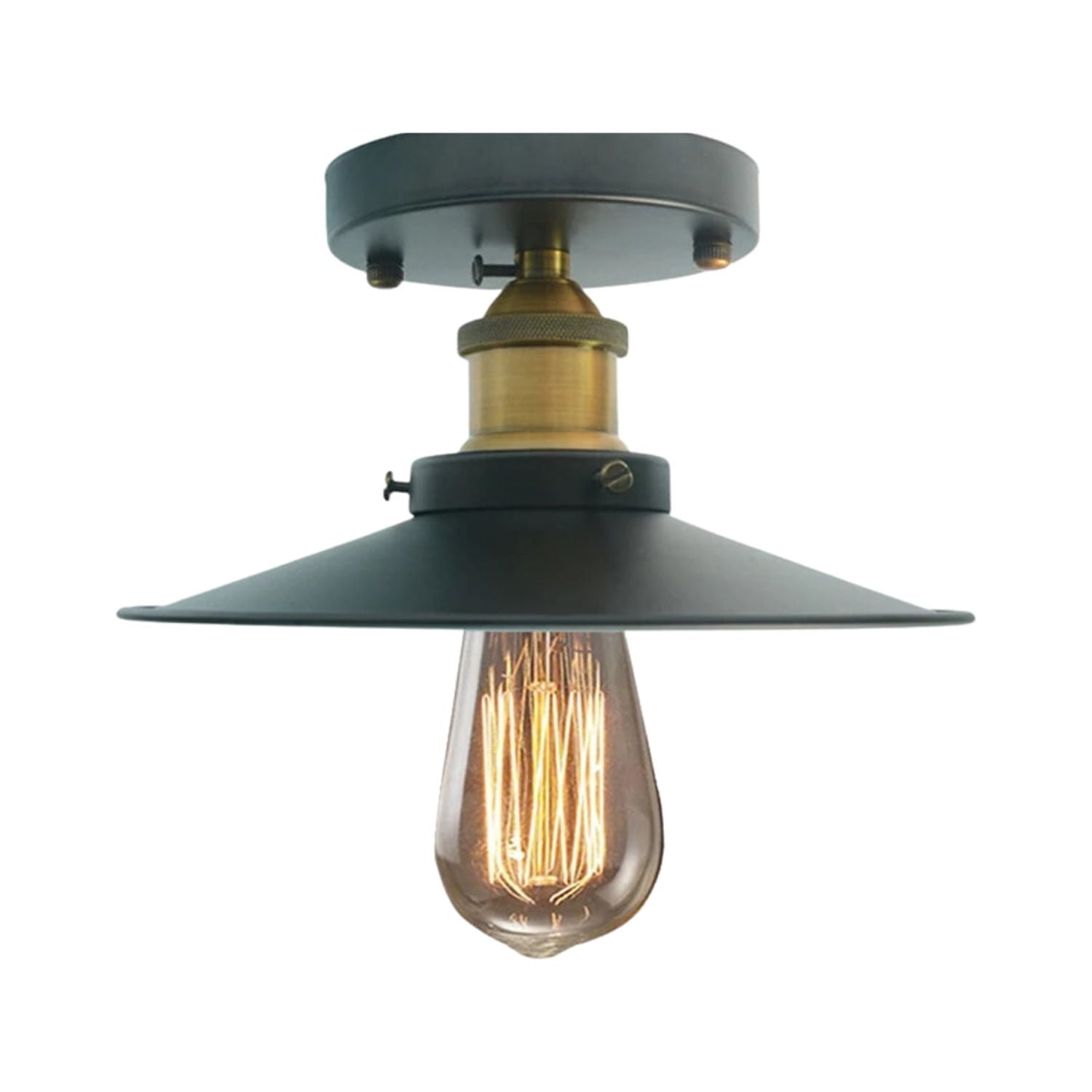 Importclick - Lampara Techo Vintage Decoración Retro Soquete E27 Negro