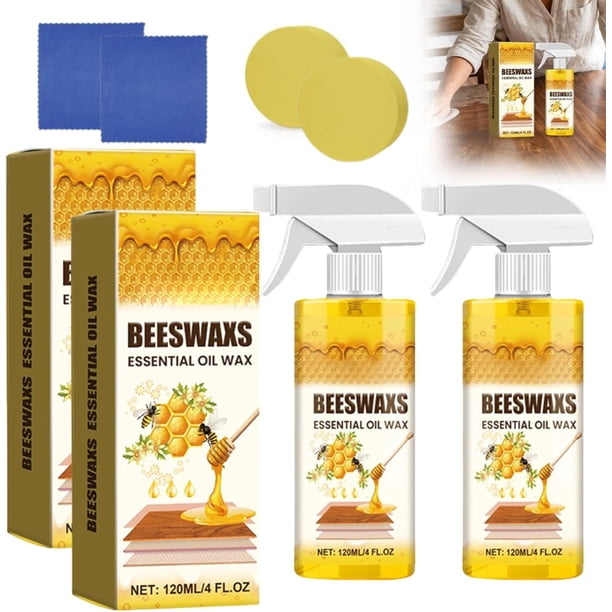 Spray cera abejas madera 2 pack natural acondicionador muebles brillo protección