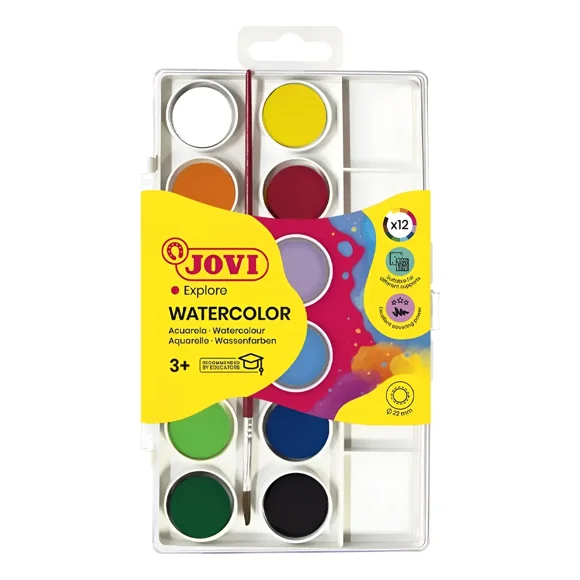 Set Acuarela 12 Colores Jovi Color Variados