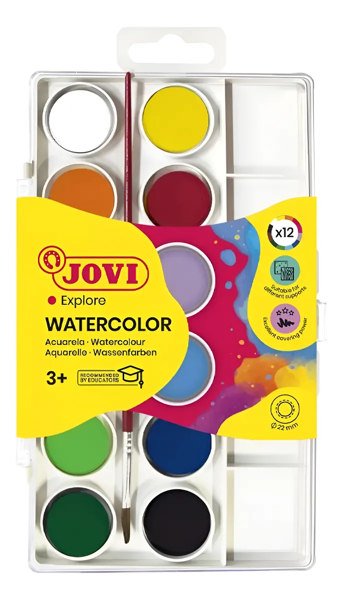 Set Acuarela 12 Colores Jovi Color Variados