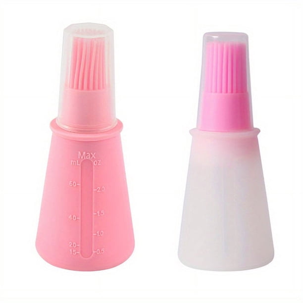 1/2/3pcs 2.2oz Brand Silicone BBQ Oil Bottle Brush With Flat-Bottom Design, Perfect For Barbecue, Cooking And Baking - Heat-Resistant, Easy To Clean And Suitable For All Cookware Surfaces, Outdoor Cam