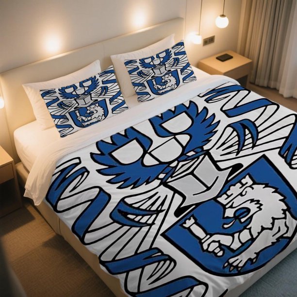 Heraldic Emblem with Book And Lion Duvet Cover Set Use This Retro Cartoon Print Duvet Cover Set for Qixi Festival Lightweight And Breathable
