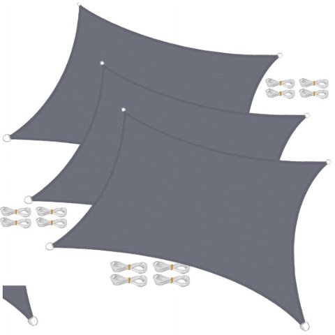 Britbox - Pack X3 Toldos Quitasol P-Uv Rectangular 4X6 Mt Malla Gris