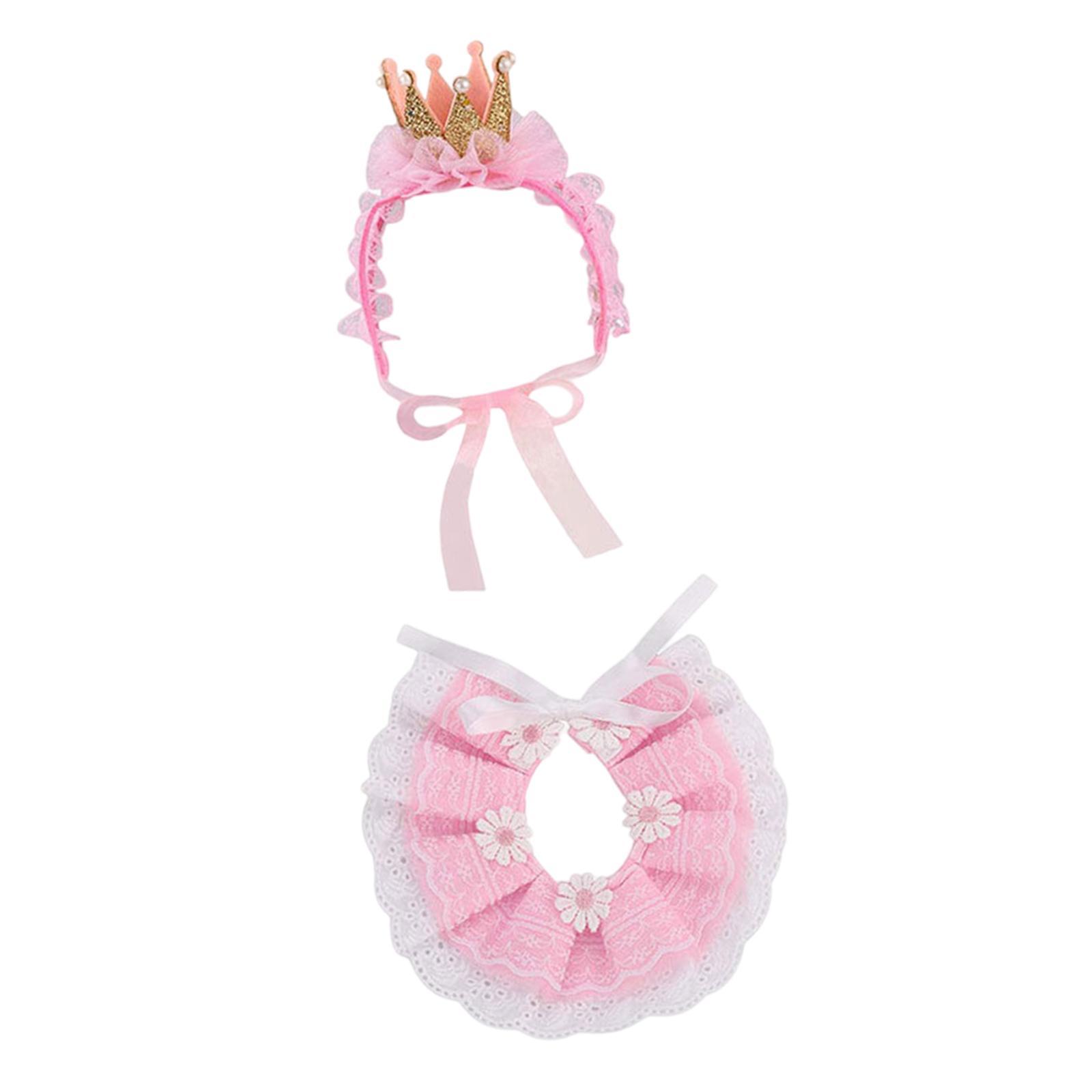 Ioensy - Bandana Para Gatos, Cuello Redondo, Bufanda De Encaje Para Mascotas, Para Accesorios De Fotos, Fiestas, Bodas