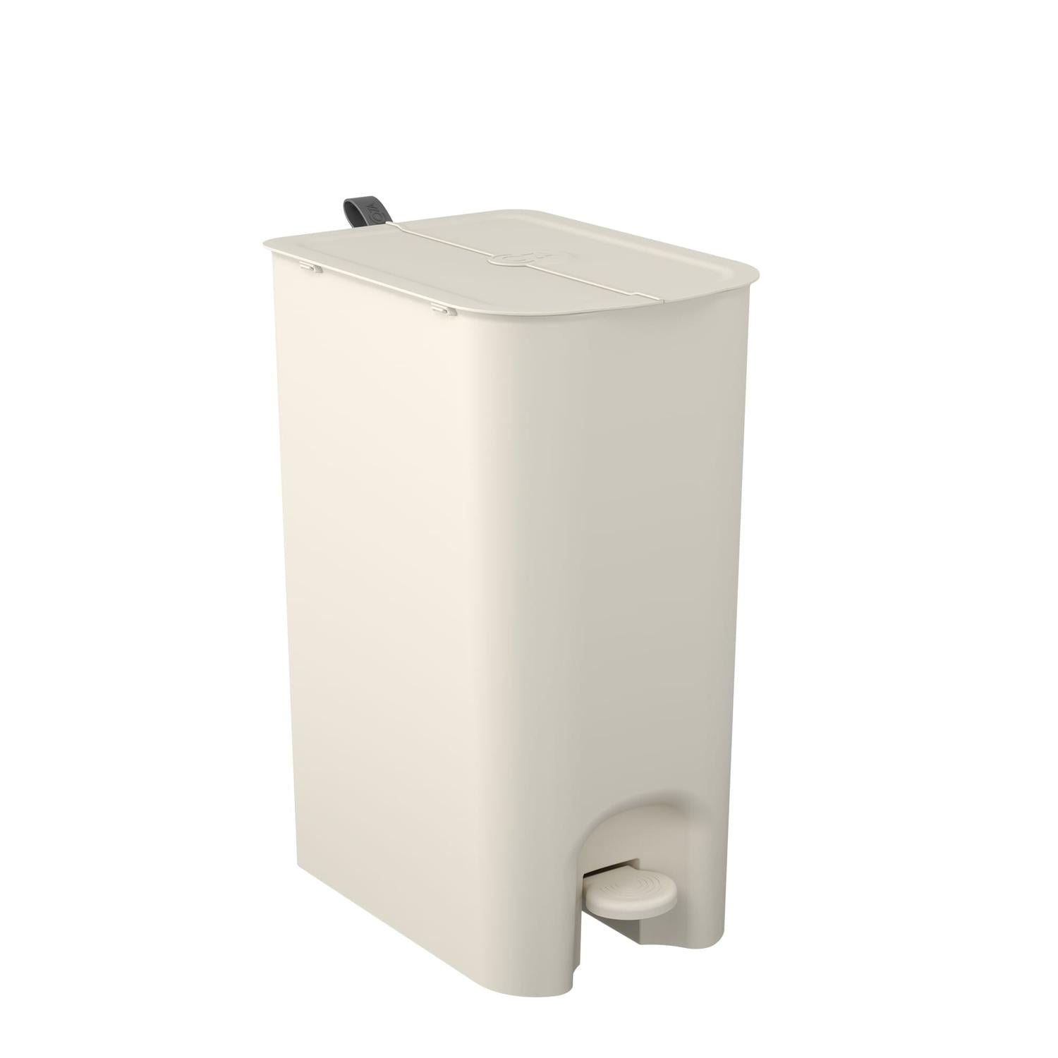 Coza - Basurero Con Pedal 10+10 L Gris Claro Con Asa Gris