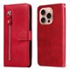 thumbnail image 3 of Funda tipo cartera para iPhone 16 Pro Max con bolsillo con cremallera y ranuras para tarjetas – Función de soporte Rojo, 3 of 6