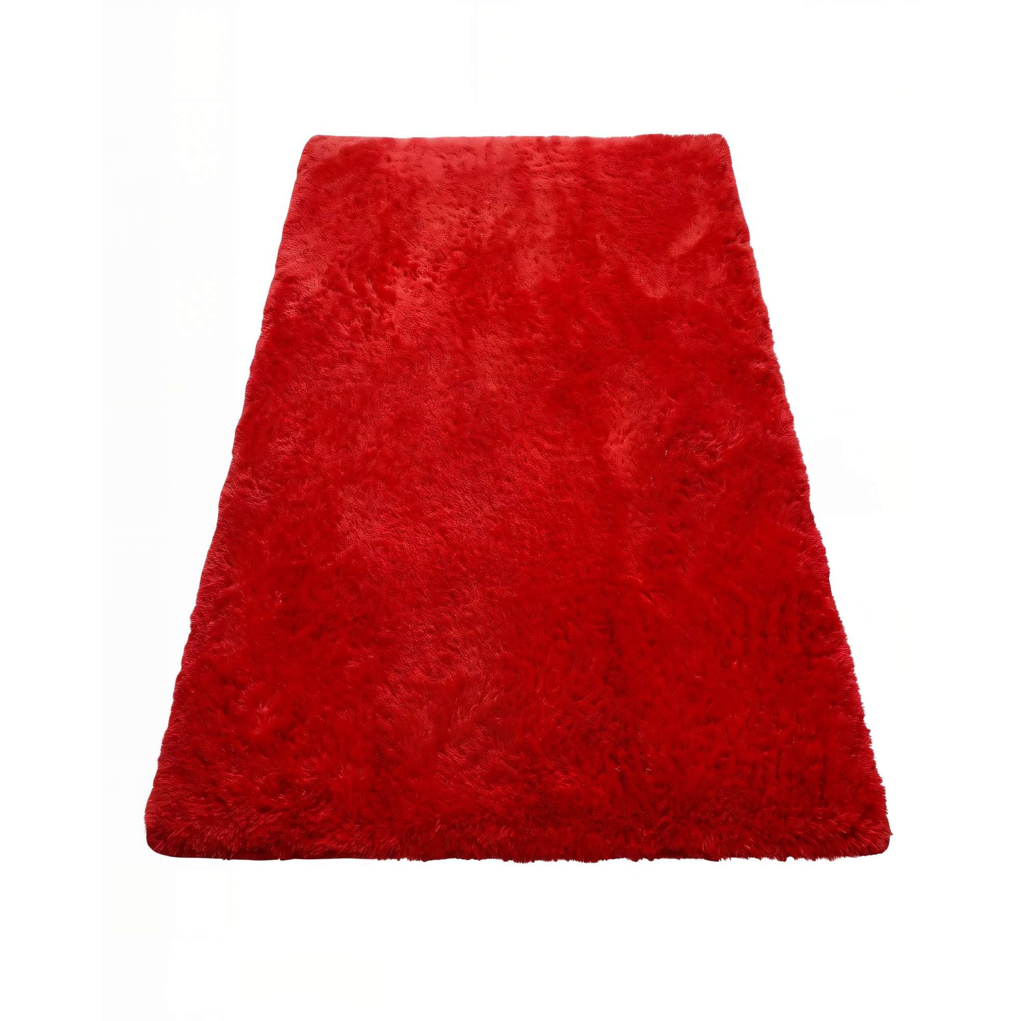 Genérico - Alfombra Peluda 200x300 Premium Color Rojo