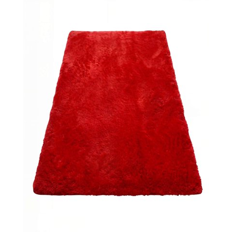 Genérico - Alfombra Peluda 200X240 Color Rojo