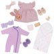 thumbnail image 1 of Conjunto de moda, vestido de pijama para muñecas LullaBaby, 13 piezas, 1 of 8