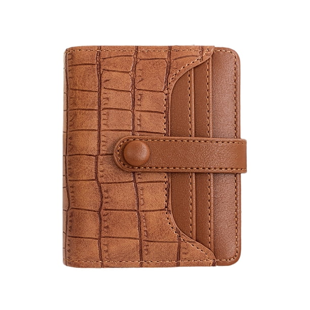 Monedero corto de moda, sencillo, con cremallera, estampado de piedras, color liso, para mano, tarjetero, monedero con hebilla