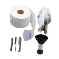 Magideal - Conjunto De Capa De Peluquero Capa De Peluquería Cepillo Para El Cuello Delantal De Corte De Pelo Profesional Accesorios De Peluquero Tiras Para El Cu