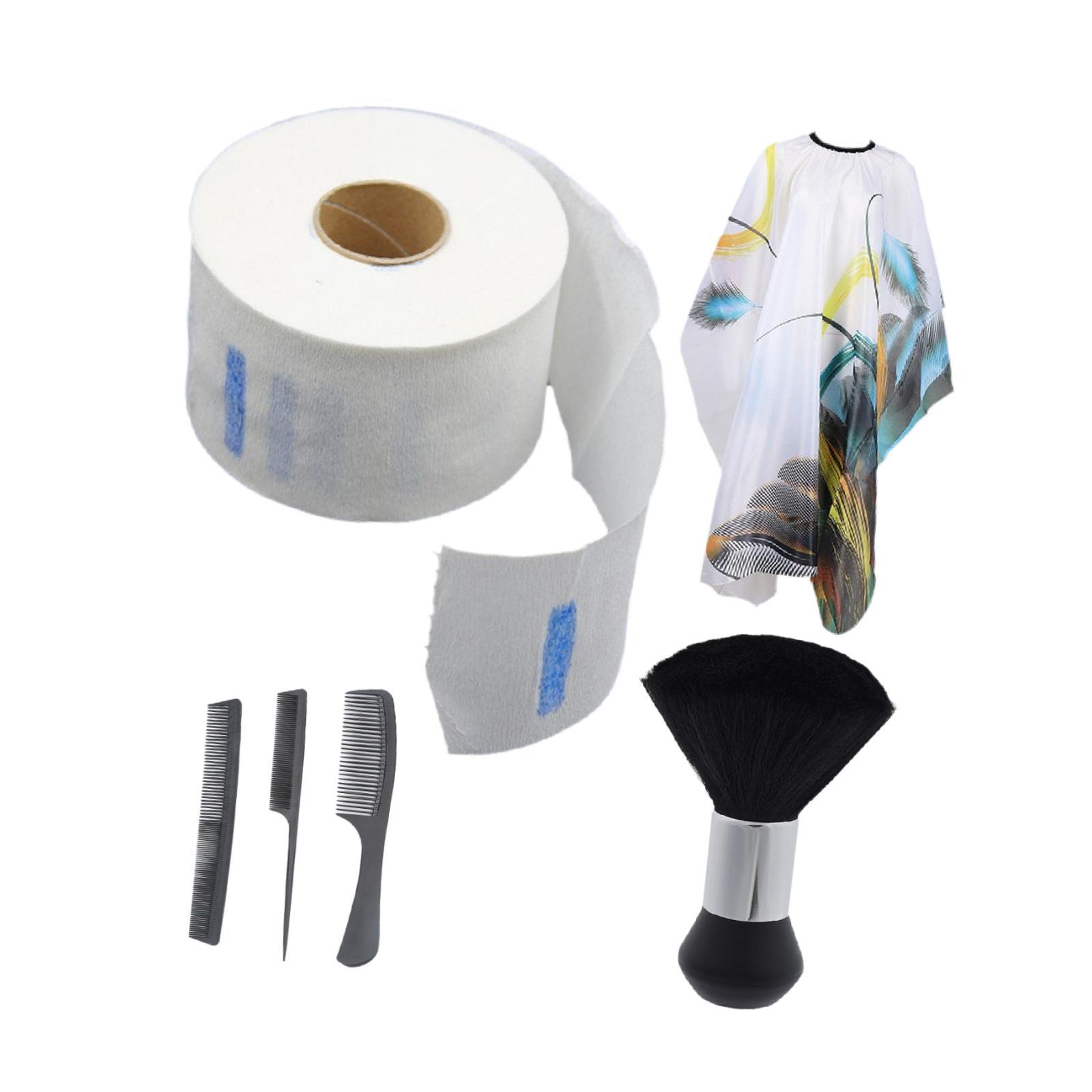 Magideal - Conjunto De Capa De Peluquero Capa De Peluquería Cepillo Para El Cuello Delantal De Corte De Pelo Profesional Accesorios De Peluquero Tiras Para El Cu