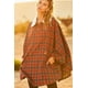 thumbnail image 5 of Poncho a Cuadros con Cuello Alto y Cierre en Contraste en el Bolsillo Interior Delantero, 5 of 7