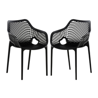 Habita2 Chile - Pack 2 Butaca City Para Exterior Apilable Resistente - Negro